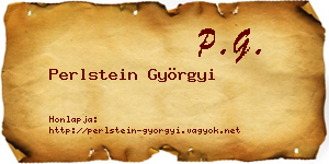 Perlstein Györgyi névjegykártya