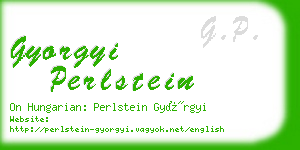 gyorgyi perlstein business card